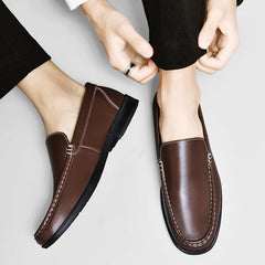 Men's comfortable walking shoes made of genuine leather, one foot loafers, new trendy designer, Mo hot selling driving shoes