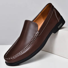 Men's comfortable walking shoes made of genuine leather, one foot loafers, new trendy designer, Mo hot selling driving shoes
