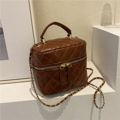 Trendy  Buet Handbag Women's Crossbody Versatile High-End Feel PU Leather Soft Surface Zipper Closure Casual Sle