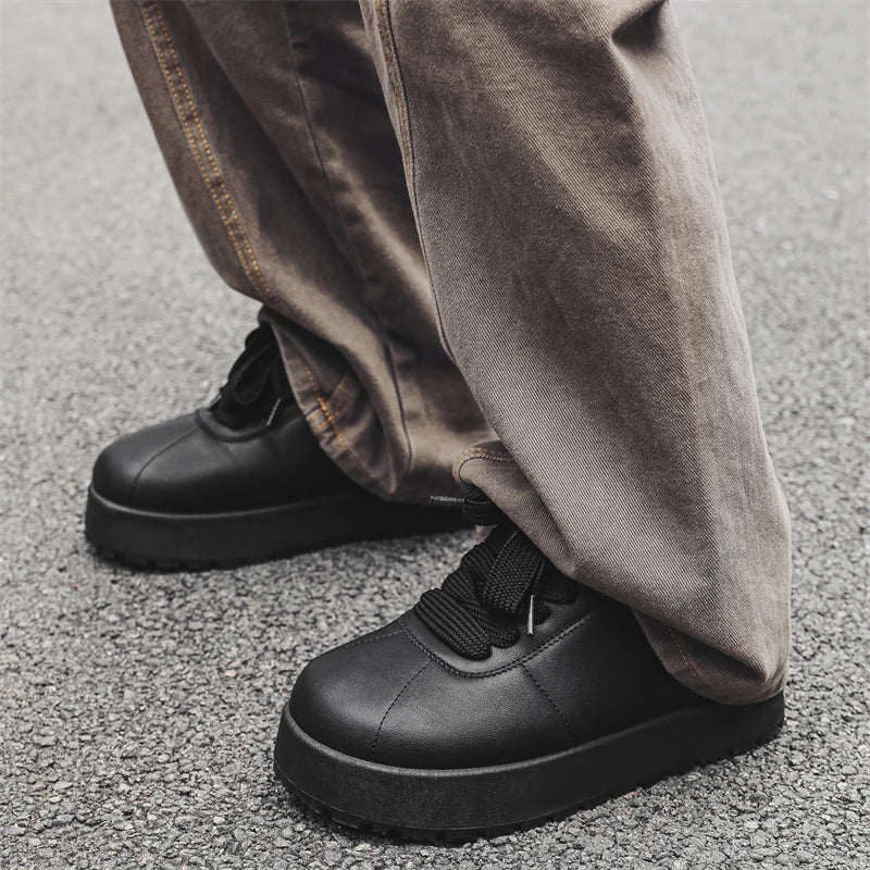 2025 New High Quality Shoes  Autumn and Winter New Breathable Versatile Trendy Fashion Thick Soled Thickened Niche Bread Shoes