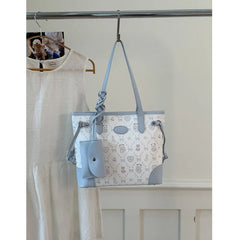 Vintage Printed Tote Bag Cute  Travel Bag Large Capacity Wallet Female Women'S Handbag Casual Commuting Shoulder Bag